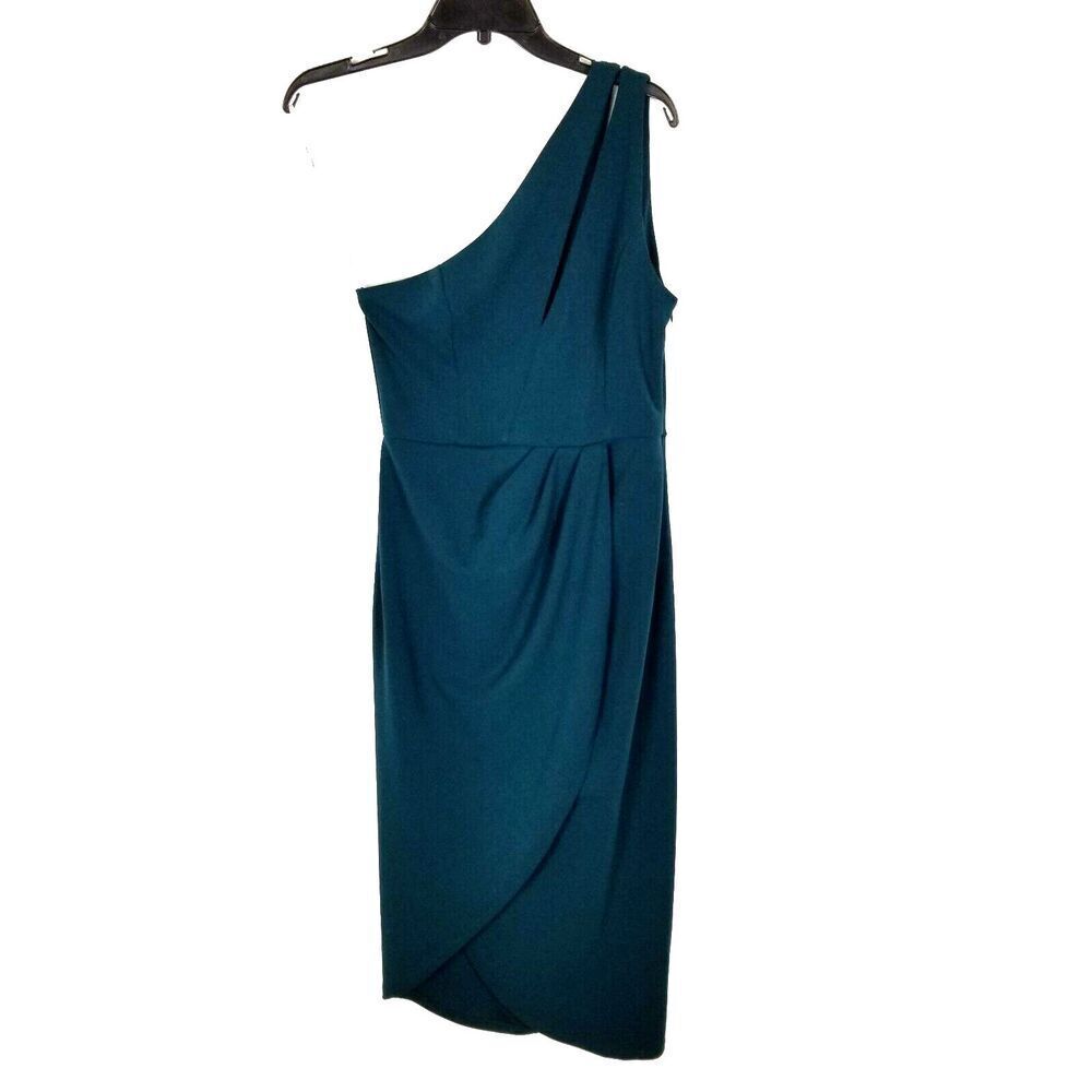 Lulus Women So Flirty Hunter One-Shoulder Cutout Asymmetrical Dress Size M Green